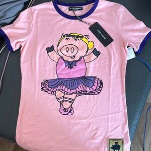 Dolce & Gabbana Pink Graphic T-Shirt